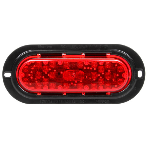 60256R 60 SERIES, LED, RED, OVAL, 26 DIODE, STOP/TURN/TAIL, BLACK FLANGE MOUNT, FIT 'N FORGET S.S., 12V