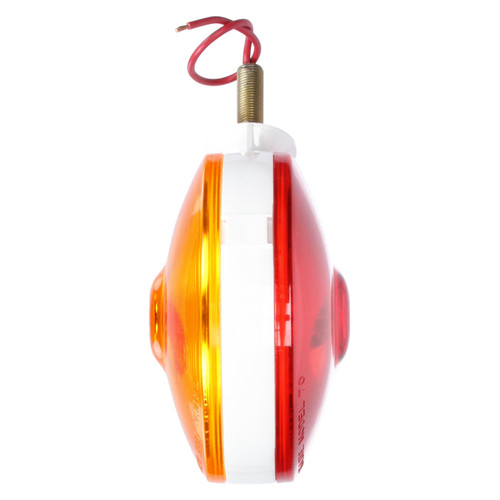 70300 INCANDESCENT, RED/YELLOW ROUND, 1 BULB, DUAL FACE, 1 WIRE, PEDESTAL LIGHT, 1 STUD, WHITE, STRIPPED END
