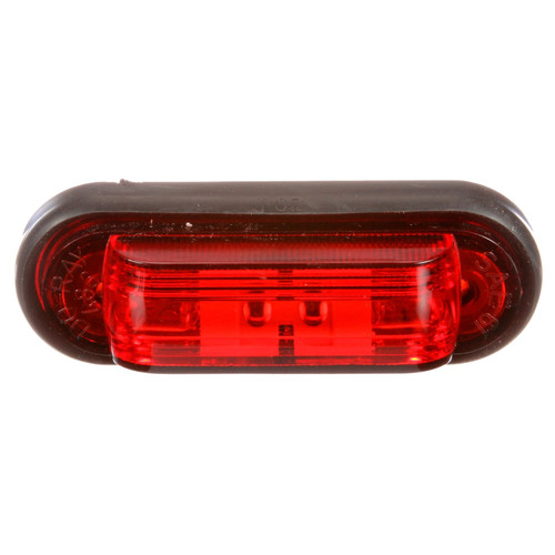 26310R 26 SERIES, INCANDESCENT, RED OVAL, 2 BULB, MARKER CLEARANCE LIGHT, P2, BLACK RUBBER 2 SCREW, HARDWIRED, STRIPPED END, 12V