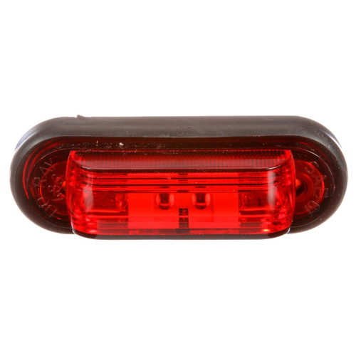 Truck-Lite 26310R - 26 Series Incandescent Red Oval 2 Bulb Marker Clearance Light, P2 Rated, Black Rubber 2 Screw, Hardwired 12V