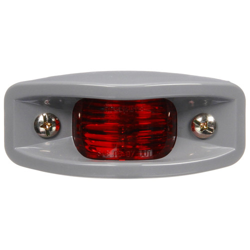 26313R 26 SERIES, ABS, INCANDESCENT, RED RECTANGULAR, 2 BULB, MARKER CLEARANCE LIGHT, PC, SILVER ABS BRACKET MOUNT, HARDWIRED, STRIPPED END, 12V