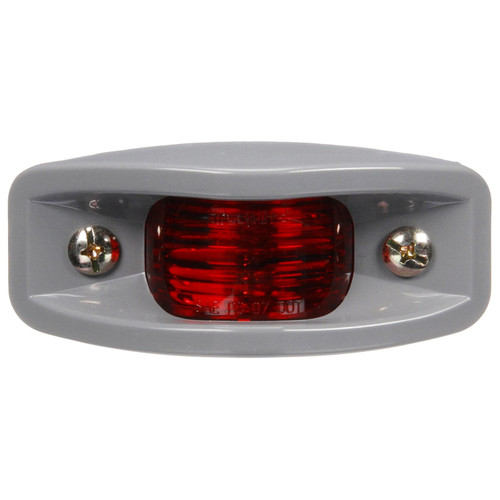 Truck-Lite 26313R - 26 Series Red Rectangular Incandescent 2-Bulb Marker Clearance Light with Silver ABS Bracket, Hardwired Stripped End, 12V