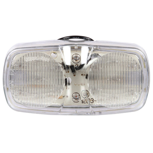 Truck-Lite 2661 - Signal-Stat LED Clear/Red Rectangular 16 Diode Marker Clearance Light - P2, 2 Screw, Hardwired, Blunt Cut, 12V