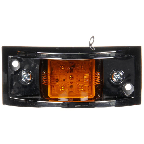 2671A SIGNAL-STAT, LED, AMBER RECTANGULAR, 4 DIODES, MARKER CLEARANCE LIGHT, P2, CHROME ABS RAIL MOUNT, HARDWIRED, STRIPPED END/RING TERMINAL, 12V