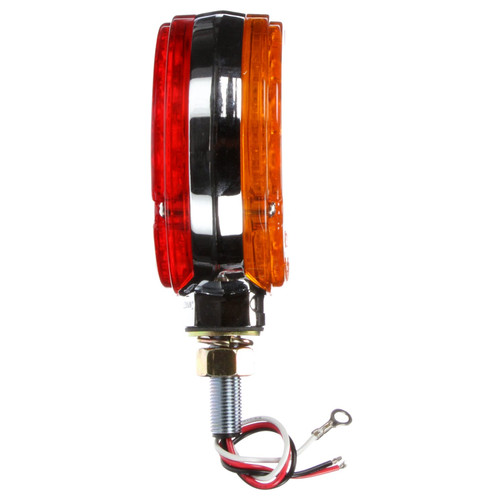 2750 SIGNAL-STAT, LED, RED/YELLOW ROUND, 24 DIODE, DUAL FACE, 3 WIRE, PEDESTAL LIGHT, 1 STUD, CHROME, STRIPPED END/RING TERMINAL