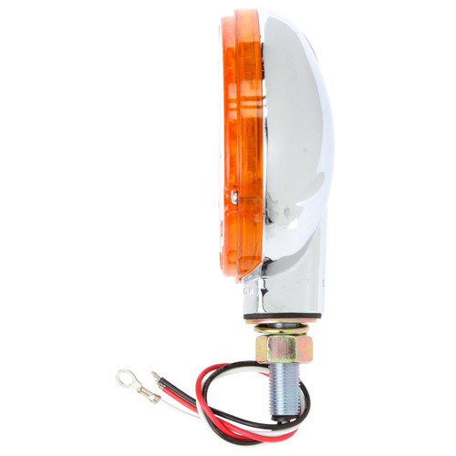 2751A SIGNAL-STAT, LED, YELLOW ROUND, 24 DIODE, SINGLE FACE, 3 WIRE, PEDESTAL LIGHT, 1 STUD, CHROME, STRIPPED END/RING TERMINAL