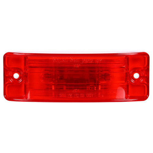 29202R 21 SERIES, INCANDESCENT, RED RECTANGULAR, 2 BULB, MARKER CLEARANCE LIGHT, PC, 2 SCREW, MALE PIN, 12V