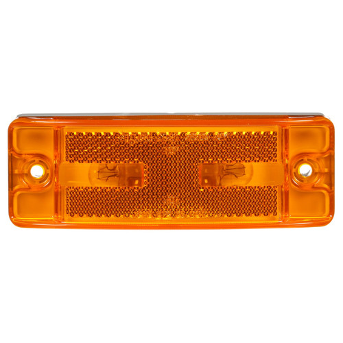29203Y 21 SERIES, INCANDESCENT, YELLOW RECTANGULAR, 2 BULB, MARKER CLEARANCE LIGHT, PC, 2 SCREW, REFLECTORIZED, MALE PIN, 12V