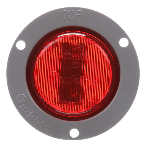 30071R 30 SERIES, LOW PROFILE, LED, RED ROUND, 2 DIODE, MARKER CLEARANCE LIGHT, P3, GRAY POLYCARBONATE FLUSH MOUNT, FIT 'N FORGET M/C, FEMALE PL-10, 12V, KIT