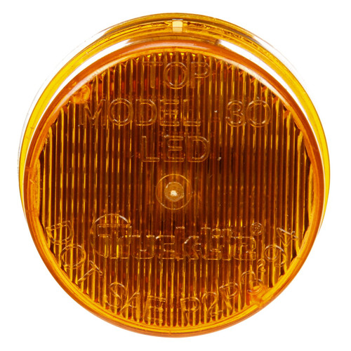 30255Y 30 SERIES, LED, YELLOW ROUND, 3 DIODE, MARKER CLEARANCE LIGHT, PC2, FIT 'N FORGET M/C, 12-24V
