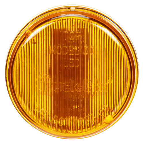 30270Y 30 SERIES, LOW PROFILE, LED, YELLOW ROUND, 2 DIODE, MARKER CLEARANCE LIGHT, P3, FIT 'N FORGET M/C, 12V