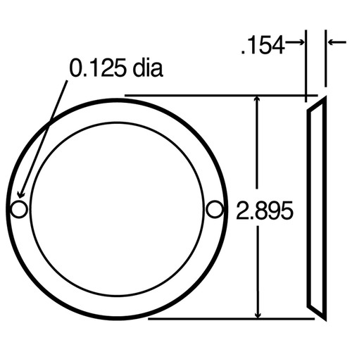 30713 OPEN BACK, CHROME GROMMET COVER FOR 30 SERIES AND 2 IN. ROUND LIGHTS