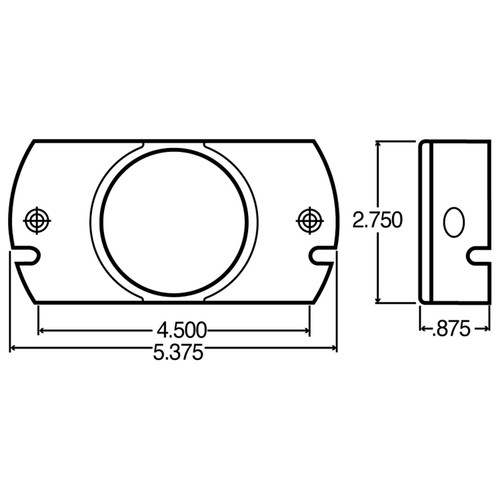 Truck-Lite 30729 - 30 Series Light Bracket, Black Polycarbonate, Two Screw Bracket Mount