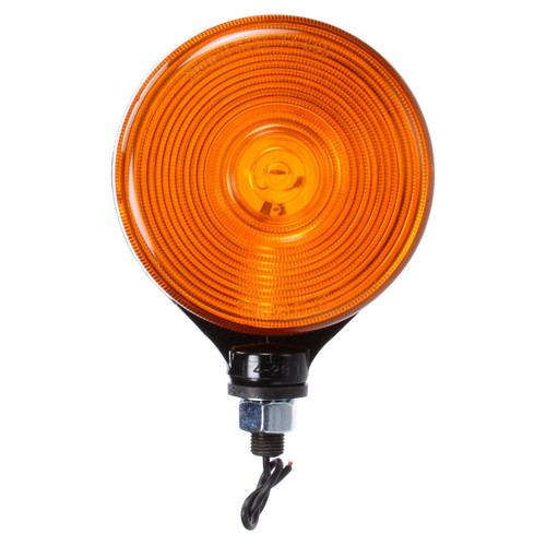 3850AA SIGNAL-STAT, INCANDESCENT, YELLOW/YELLOW ROUND, 1 BULB, DUAL FACE, 1 WIRE, PEDESTAL LIGHT, 1 STUD, BLACK, STRIPPED END