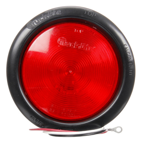 40002R 40 SERIES, INCANDESCENT, RED, ROUND, 1 BULB, STOP/TURN/TAIL, BLACK GROMMET MOUNT, PL-3, STRIPPED END/RING TERMINAL, 12V, KIT