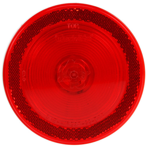 Truck-Lite 40048R - Super 40 Incandescent Red Round Stop Turn Tail Light, Black Grommet Mount, Reflectorized, PL-3, Stripped End Ring Terminal, 12V, Kit