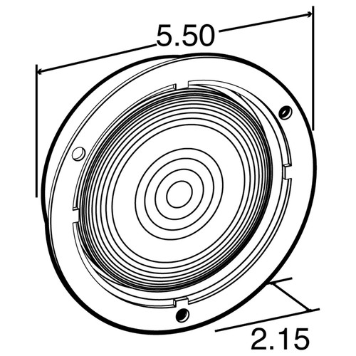 40222R 40 SERIES, INCANDESCENT, RED, ROUND, 1 BULB, STOP/TURN/TAIL, FLANGE MOUNT, PL-3, 12V