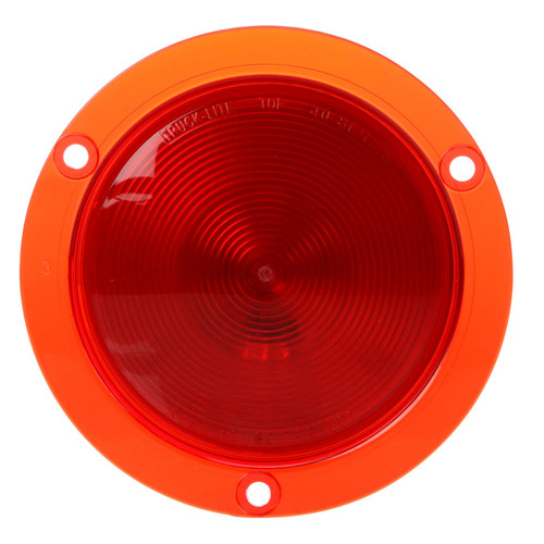 40229R 40 ECONOMY, INCANDESCENT, RED, ROUND, 1 BULB, STOP/TURN/TAIL, RED FLANGE MOUNT, PL-3, 12V