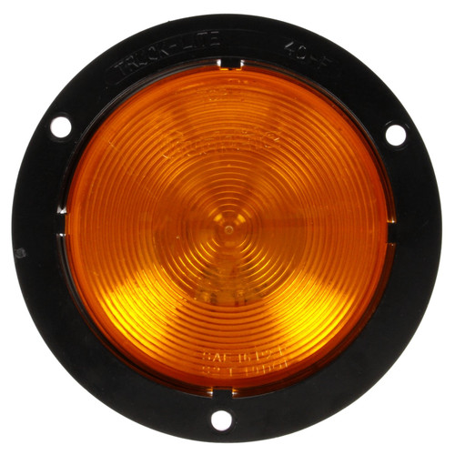 40233Y 40 SERIES, INCANDESCENT, YELLOW ROUND, 1 BULB, FRONT/PARK/TURN, BLACK ABS, FLANGE MOUNT, 12V, PL-3