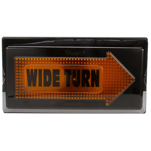 40805 40 SERIES, WIDE TURN RIGHT HAND SIDE, INCANDESCENT, YELLOW RECTANGULAR, 2 BULB, AUXILIARY TURN SIGNAL, BLACK GROMMET MOUNT, PL-2, RING TERMINAL, 12V