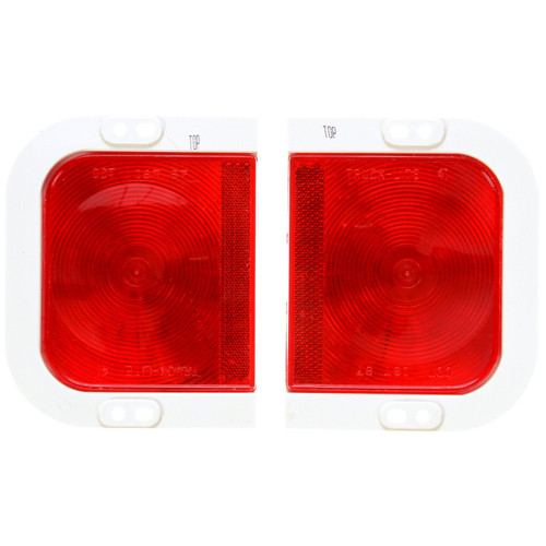 41006R 41 SERIES, RIGHT HAND SIDE, INCANDESCENT, RED, RECTANGULAR, 1 BULB, STOP/TURN/TAIL, WHITE FLANGE MOUNT, PL-3, RING TERMINAL/MOLDED FOUR-POSITION .180, 12V, KIT