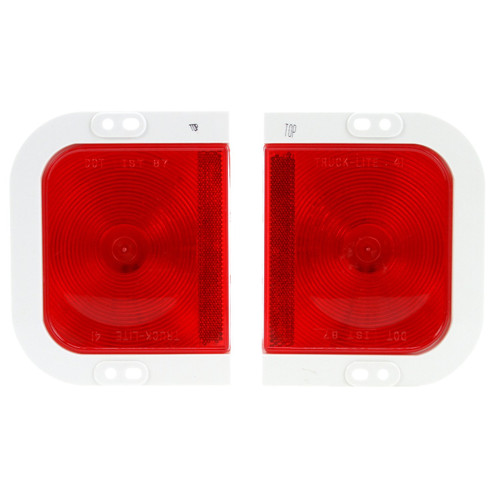 41007R 41 SERIES, UNIVERSAL KIT, INCANDESCENT, RED, RECTANGULAR, 1 BULB, STOP/TURN/TAIL, WHITE FLANGE MOUNT, PL-3, STRIPPED END/RING TERMINAL, 12V, KIT