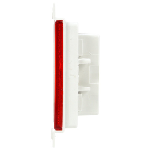 41203R 41 SERIES, RIGHT HAND SIDE, INCANDESCENT, RED, RECTANGULAR, 1 BULB, STOP/TURN/TAIL, WHITE FLANGE MOUNT, PL-3, 12V