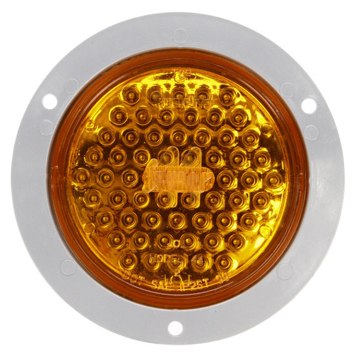 44023Y SUPER 44, LED, YELLOW ROUND, 60 DIODE, FRONT/PARK/TURN, GRAY POLYCARBONATE, FLANGE MOUNT, 12V, FIT 'N FORGET S.S., STRAIGHT PL-3 FEMALE, KIT