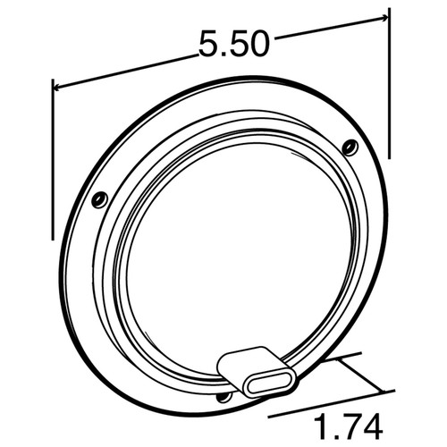 44046C 44 SERIES, LED, 54 DIODE, ROUND CLEAR, DOME LIGHT, GRAY FLANGE MOUNT, FIT 'N FORGET S.S., FEMALE PL-2 PLUG, 12V, KIT