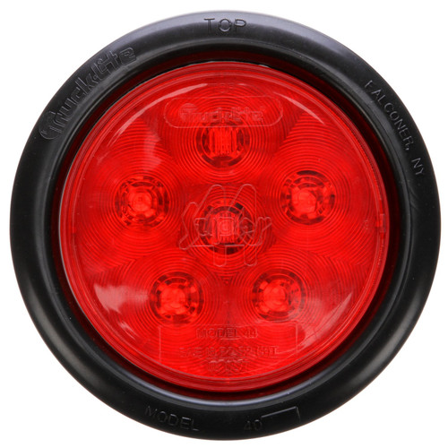 44092R SUPER 44, LED, RED, ROUND, 6 DIODE, STOP/TURN/TAIL, BLACK GROMMET MOUNT, DIAMOND SHELL, FIT 'N FORGET S.S., STRAIGHT PL-3 FEMALE, 12V, KIT