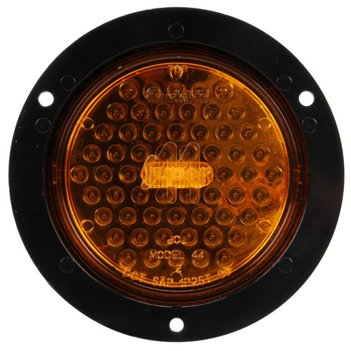 44224Y SUPER 44, LED, YELLOW ROUND, 60 DIODE, FRONT/PARK/TURN, BLACK POLYCARBONATE, FLANGE MOUNT, 12V, FIT 'N FORGET S.S.