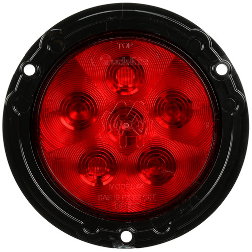 44326R SUPER 44, LED, RED, ROUND, 6 DIODE, STOP/TURN/TAIL, BLACK FLANGE MOUNT, FIT 'N FORGET S.S., 12V