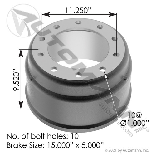 151.5503BA 15" X 5" BRAKE DRUM