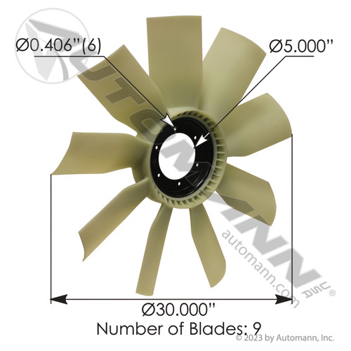 810.FB9911 FAN BLADE 9 BLADE CW 5" PILOT