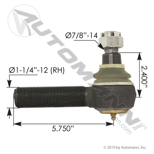 462.ES4601R FREIGHTLINER TIE ROD END RH