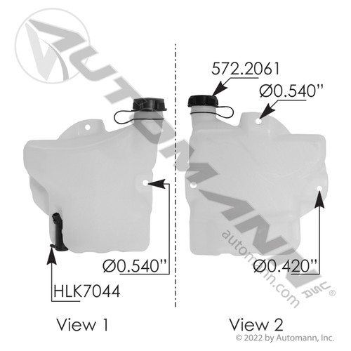 575.10125 FREIGHTLINER WASHER FLUID TANK RESERVOIR