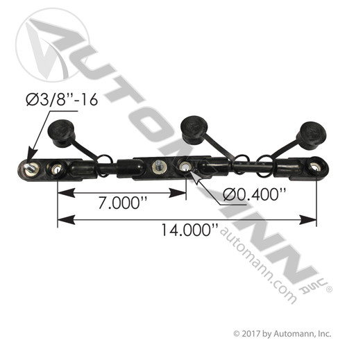 178.2021BK BLACK OVERMOLDED 3 BATTERY CABLE HARNESS 2/0