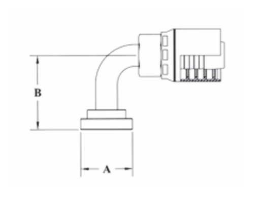AGW53-16X16 90 DEGREE SPLIT FLANGE ADAPTER FITTING