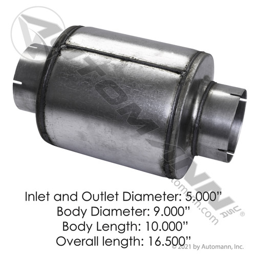 562.U65091 RESONATOR 5IN INLET/OUTLET 9IN BODY