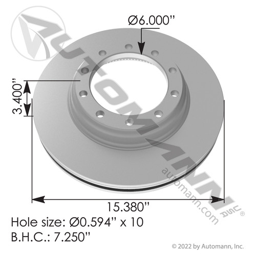 153.123557 BLUEBIRD BUS HYDRAULIC DISC BRAKE ROTOR