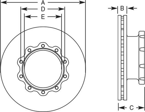 RB057 MERITOR D ELSA MAN NEW FLYER AIR DISC BRAKE ROTOR