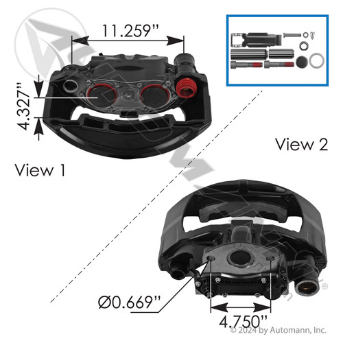 158.K003812 AIR DISC CALIPER RATIONALIZED SN7 RH
