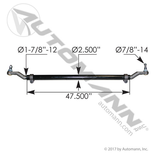 463.DS9854 ROCKWELL MERITOR CROSS TUBE ASSEMBLY 47.5"