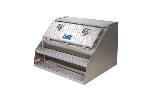 Merritt 487 - Tool Saddle Box Diamond Plate Finish with Step
