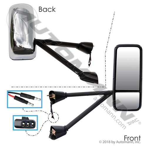 563.59021C KW KENWORTH MIRROR ASSEMBLY HEATED CHROME RH