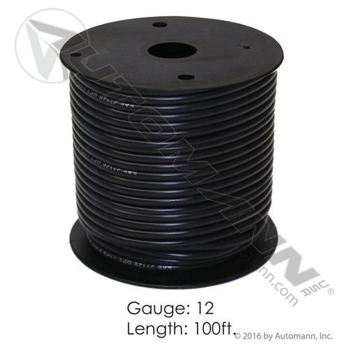 178.2112BK 12 GAUGE 100 FOOT BLACK CABLE WIRE ROLL