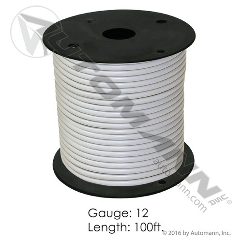 178.2112WT WHITE PRIMARY 12 GAUGE WIRE CABLE 100 FOOT