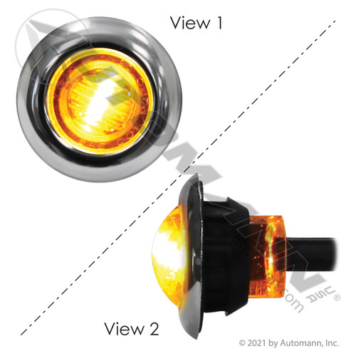 571.LD33A3-BZ-NB MARKER LIGHT LED 3/4IN AMBER W/ BEZEL
