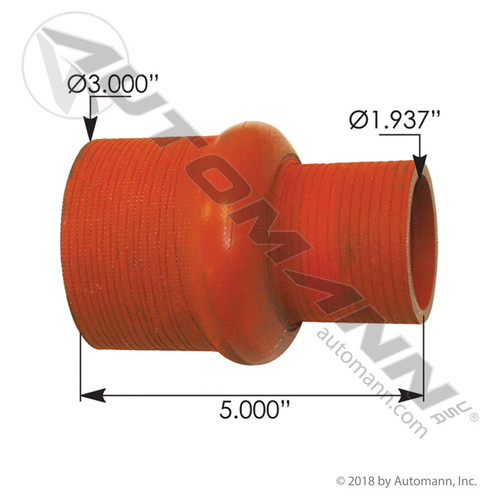 561.143193 IH NAVISTAR HOT SIDE HUMP HOSE REDUCER 3" - 2"