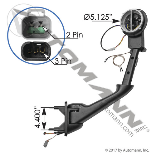 563.59029 KW KENWORTH MIRROR AND ARM ASSEMBLY RH